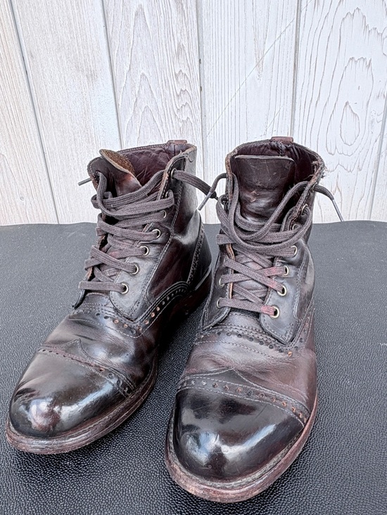 Frye Other - Frye Dark Brown Leather Cap-Toe Lace-Up Boots